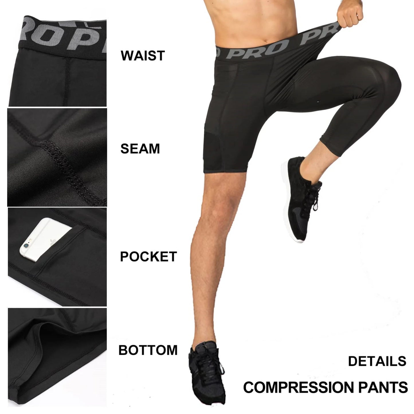 Legging Compression 3/4 Basketball & Gym