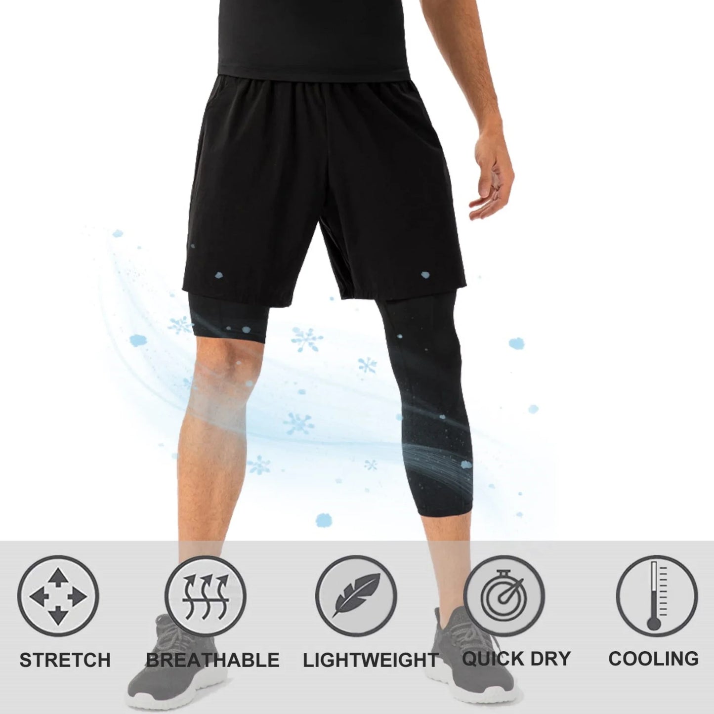 Legging Compression 3/4 Basketball & Gym